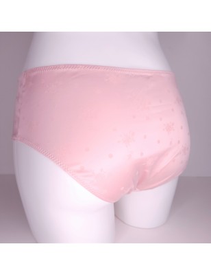 All-Satin: Smooth Pastel Pink Panties with Purple Center Bow