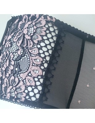 Black & Pink Bliss: Sheer Lace Brief Panties for Men