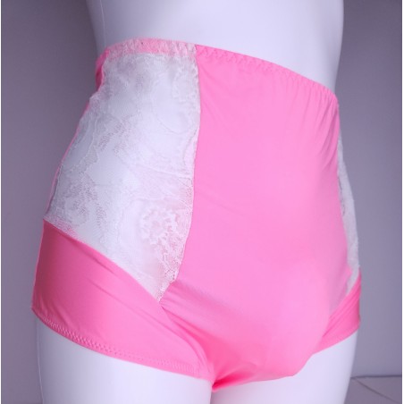 NeonLace Allure: Neon Pink Lace Panties & Thongs for M2F Crossdressers
